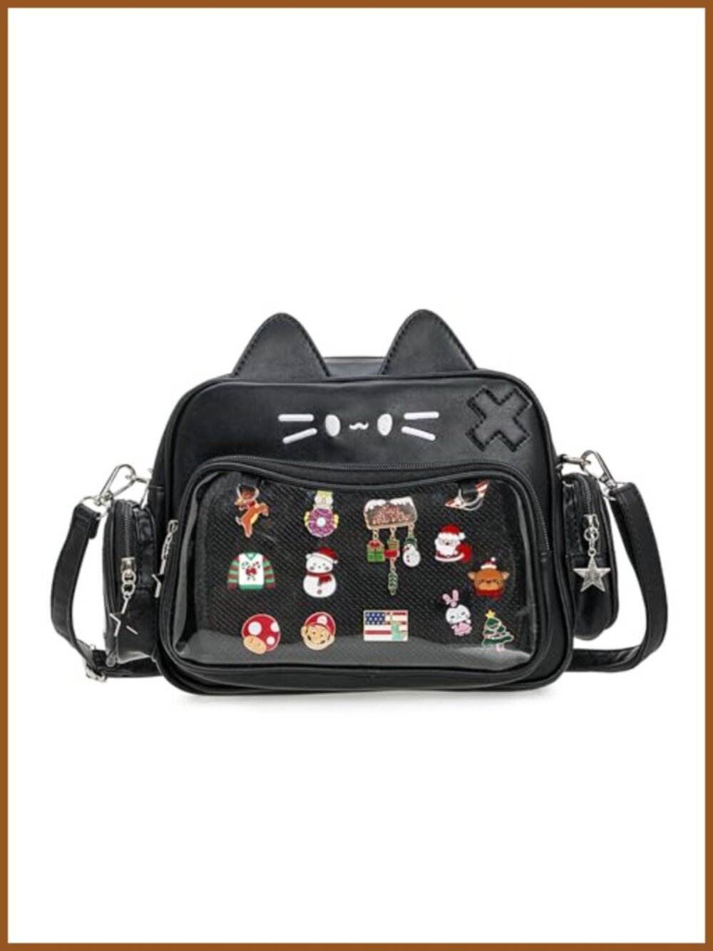 PU Leather PVC Ita Bag Crossbody Shoulder Backpack Pin Display Insert